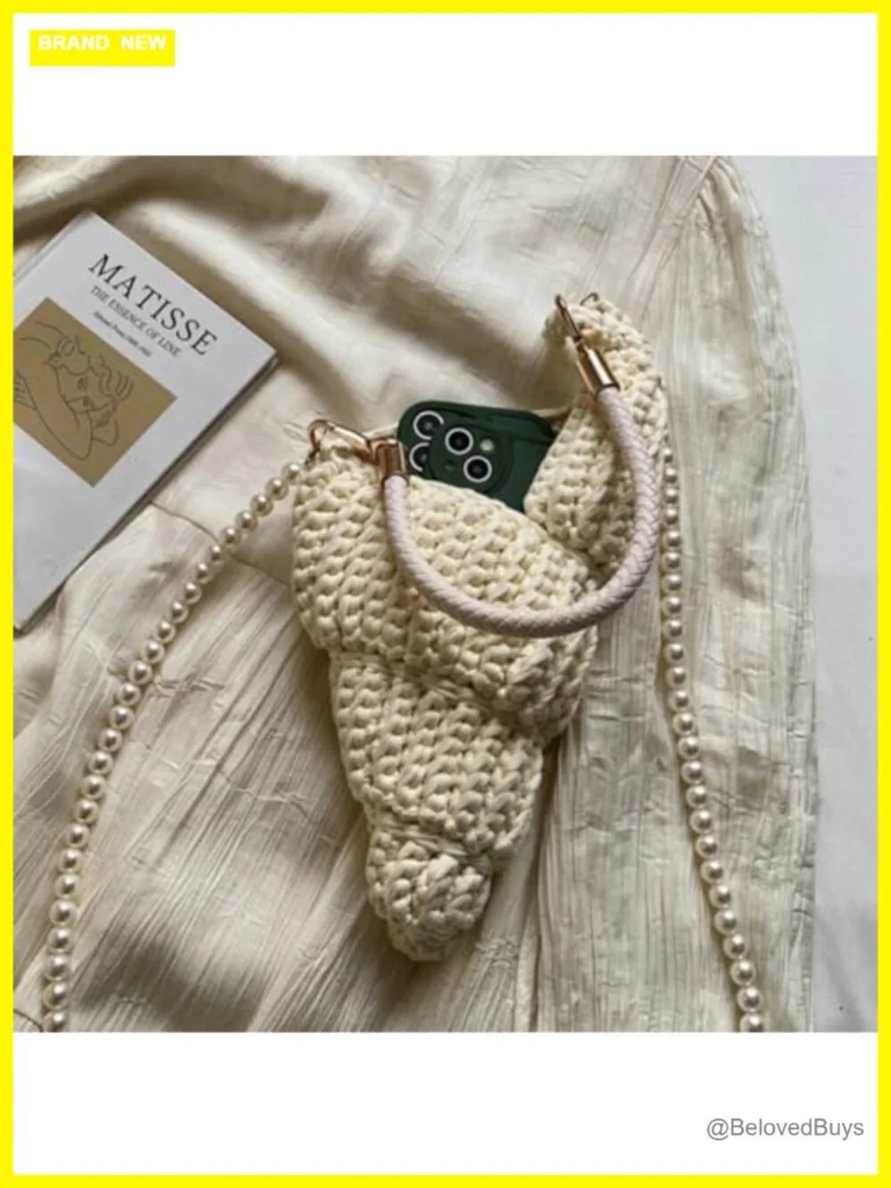 Handwoven Seashell Hobo Bag Crochet Summer Beach Crossbody Shoulder Clutch Purse